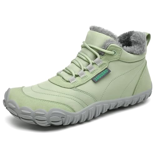 SAGUARO Barfußschuhe Damen Winter Gefüttert Winterschuhe Barfusschuhe Warm rutschfest Winterstiefel Wasserabweisend Outdoor Winter Boots Grün,EU GR.41 SAGUARO Barfußschuhe Damen Winter Gefüttert Winterschuhe Barfusschuhe Warm rutschfest Winterstiefel Wasserabweisend Outdoor Winter Boots Grün,EU GR.41 von SAGUARO