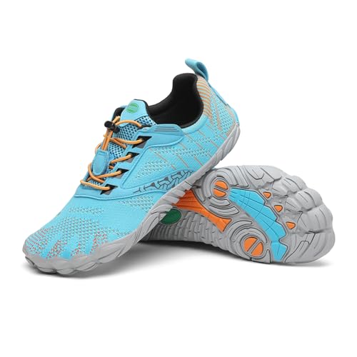 SAGUARO Barfußschuhe Herren Barfuss Schuhe Damen Barfussschuhe Zehenschuhe Outdoor & Indoor Fitnessschuhe rutschfest Traillaufschuhe Barefoot Shoes mit Zero-Drop Solhe Aero,Gr.45 von SAGUARO