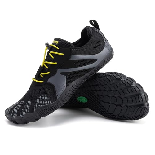 SAGUARO Barfußschuhe Herren Damen Fitnessschuhe mit Zehen Sohle Bequem Atmungsaktiv Sport Traillaufschuhe rutschfest Leight Laufschuhe Outdoor Kohlefaser 38 EU von SAGUARO