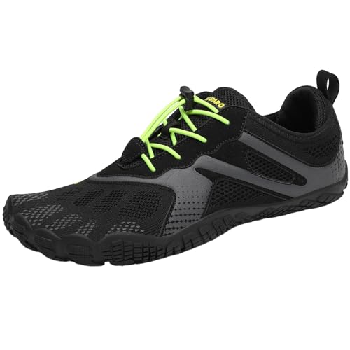 SAGUARO Barfußschuhe Herren Damen Fitnessschuhe mit Zehen Sohle Bequem Atmungsaktiv Sport Traillaufschuhe rutschfest Leight Laufschuhe Outdoor Kohlefaser 43 EU von SAGUARO