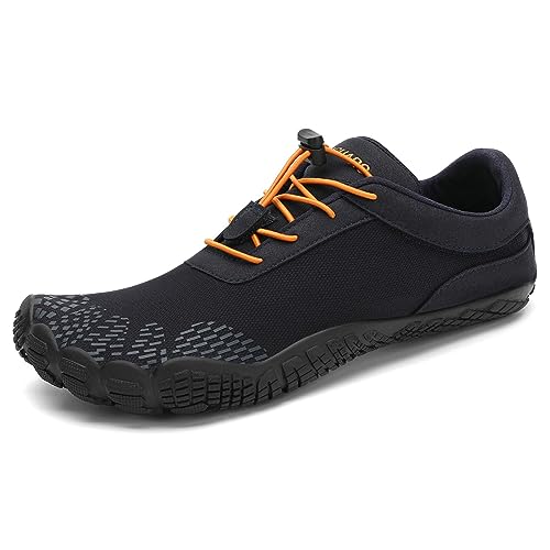 SAGUARO Herren Damen Barfußschuhe Barfussschuhe Zehenschuhe Outdoor Barfuss Schuhe Leicht Training Fitnessschuhe Traillaufschuhe Marineblau, Gr.45 EU von SAGUARO