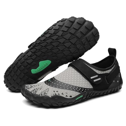 SAGUARO Barfußschuhe Herren Barfuss Schuhe Damen Barfussschuhe Outdoor Sport Zehenschuhe Fitnessschuhe rutschfest Traillaufschuhe Dunkelgrau,Gr.35 von SAGUARO