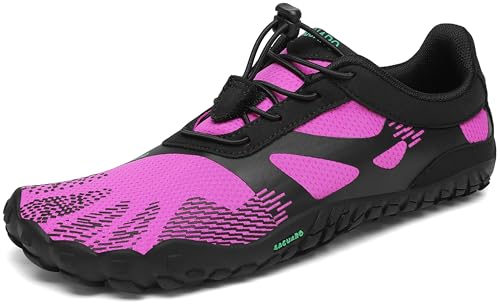 SAGUARO Barfußschuhe Herren Damen Barfussschuhe Traillaufschuhe Zehen Training Fitnessschuhe Outdoor Barfuss Wanderschuhe Atmungsaktiv Schnell Trocknend Badeschuhe, Lila, 37 EU von SAGUARO