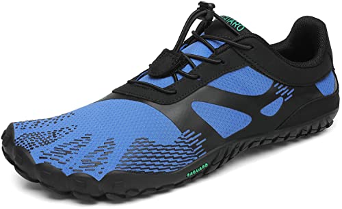 SAGUARO Barfußschuhe Herren Damen Barfussschuhe Traillaufschuhe Zehen Training Joggen Fitnessschuhe Outdoor Sport Barfuss Wanderschuhe Atmungsaktiv Schnell Trocknend Badeschuhe, Blau, 45 EU von SAGUARO