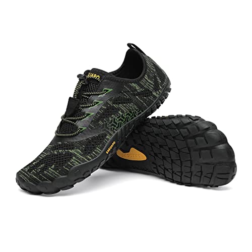 SAGUARO Barfussschuhe Herren Damen Fitnessschuhe Atmungsaktiv Traillaufschuhe Outdoor & Indoor Trainingsschuhe Schnell Trocknend Minimalistische Wasserschuhe Stil:1 Grün Gr.41 von SAGUARO