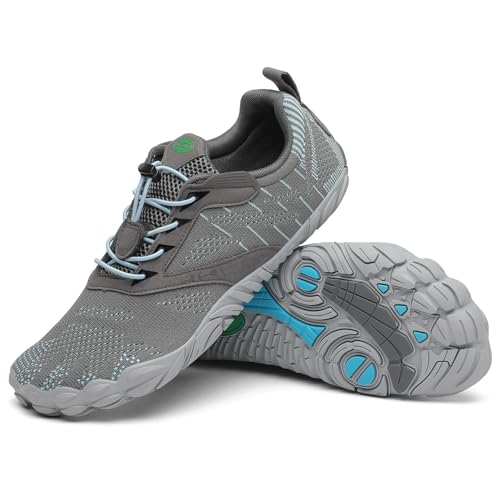 SAGUARO Barfußschuhe Herren Damen Fitnessschuhe mit Zehen Sohle Bequem Atmungsaktiv Sport Traillaufschuhe rutschfest Leight Laufschuhe Outdoor Grau 42 EU SAGUARO Barfußschuhe Herren Damen Fitnessschuhe mit Zehen Sohle Bequem Atmungsaktiv Sport Traillaufschuhe rutschfest Leight Laufschuhe Outdoor Grau 42 EU von SAGUARO