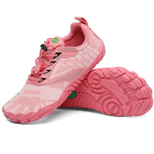 SAGUARO Barfußschuhe Herren Damen Fitnessschuhe mit Zehen Sohle Bequem Atmungsaktiv Sport Traillaufschuhe rutschfest Leight Laufschuhe Outdoor Hellrosa 40 EU SAGUARO Barfußschuhe Herren Damen Fitnessschuhe mit Zehen Sohle Bequem Atmungsaktiv Sport Traillaufschuhe rutschfest Leight Laufschuhe Outdoor Hellrosa 40 EU von SAGUARO