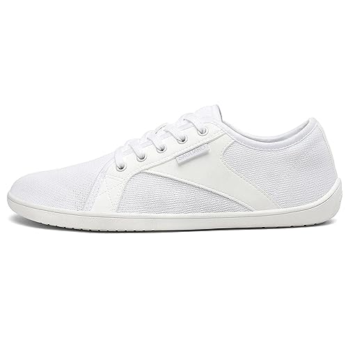 SAGUARO Barfußschuhe Herren Damen Knit Fitnessschuhe Atmungsaktive rutschfeste Minimalschuhe Barfuß Freizeitschuh für Männer Frauen, Perlweiß, 39EU von SAGUARO