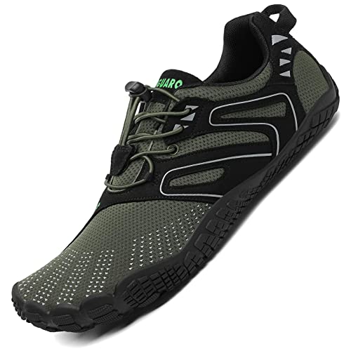 SAGUARO Barfußschuhe Herren Damen Minimalistische Traillaufschuhe Indoor Outdoor Fitnessschuhe,59 Grün,40 von SAGUARO