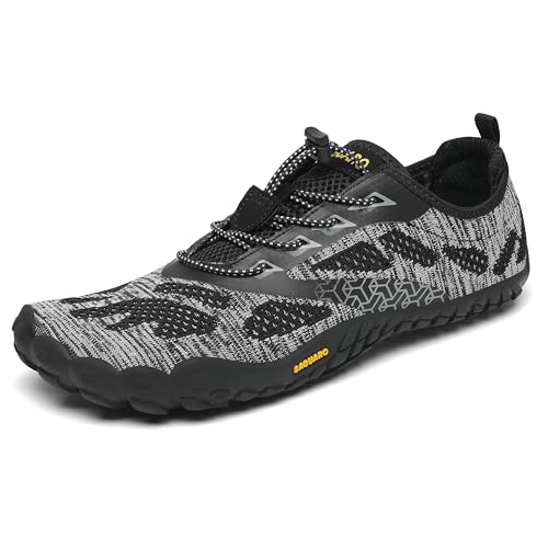 SAGUARO Barfußschuhe Herren Damen Barfuss Schuhe Outdoor Barfussschuhe Leichte rutschfeste Zehenschuhe Barfuß Fitnessschuhe Traillaufschuhe Schwarz A,Gr.39 von SAGUARO