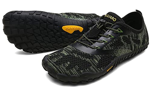 SAGUARO Barfussschuhe Herren Damen Traillaufschuhe Leicht Training Fitnessschuhe Wander Wald Strand Straßenlaufschuhe Outdoor & Indoor Sports Schuhe für Frauen Männer, Grün, 40 EU von SAGUARO