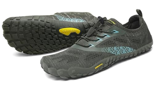 SAGUARO Barfußschuhe Herren Damen Traillaufschuhe Outdoor & Indoor Training Fitnessschuhe Wander Wald Strand Straße Laufschuhe Walkingschuhe Schnell Trocknend Badeschuhe, Wacholder Grün, 45 EU von SAGUARO