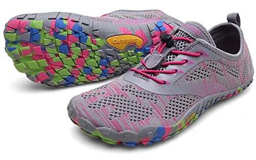 SAGUARO Barfussschuhe Herren Damen Traillaufschuhe Leicht Training Fitnessschuhe Wander Wald Strand Straßenlaufschuhe Outdoor & Indoor Sports Schuhe für Frauen Männer, Rosa, 36 EU von SAGUARO