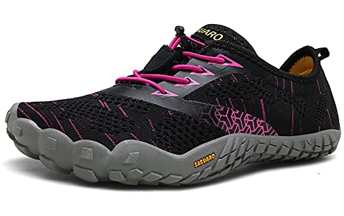 SAGUARO Barfußschuhe Herren Damen Traillaufschuhe Leicht Training Fitnessschuhe Wander Wald Strand Straßenlaufschuhe Outdoor & Indoor Sports Schuhe für Frauen Männer, Rot, 37 EU von SAGUARO