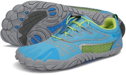 SAGUARO Barfußschuhe Herren Damen Traillaufschuhe Outdoor & Indoor Training Fitnessschuhe Wander Wald Strand Straße Laufschuhe Walkingschuhe Schnell Trocknend Badeschuhe, Himmelblau, 36 EU von SAGUARO