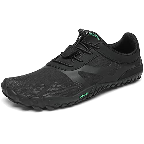 SAGUARO Barfußschuhe Herren Damen Zehenschuhe Traillaufschuhe Leicht Weich rutschfest Badeschuhe Fitnessschuhe Frauen Männer Straßenlaufschuhe für Training Wandern, Schwarz, 38 EU von SAGUARO