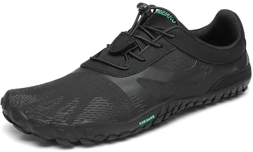 SAGUARO Barfußschuhe Damen Herren Zehenschuhe Traillaufschuhe Weich Bequem Barfussschuhe Fitnessschuhe Männer Frauen Trainingsschuhe für Joggen Laufen Wandern, Schwarz, 39 EU von SAGUARO