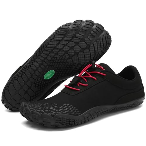 SAGUARO Barfußschuhe Herren Damen Barfussschuhe Ultraleicht Bequem Barefoot Shoes rutschfest Atmungsaktiv mit Breiter Zehenbox für Training Fitness, Schwarz, 45 EU von SAGUARO