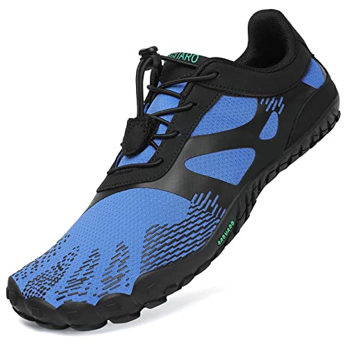 SAGUARO Barfußschuhe Herren Fitnessschuhe Damen Barfussschuhe Schnell Trocknend Traillaufschuhe Badeschuhe rutschfest Unisex Sommer Outdoor Kletterschuhe Blau 46 von SAGUARO