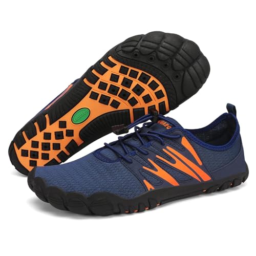 SAGUARO Barfußschuhe Herren Schnell Trocknend Wasserschuhe Leicht Atmungsaktive Badeschuhe Männer rutschfest Barfussschuhe, Blau, 44 EU von SAGUARO