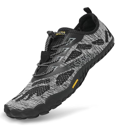 SAGUARO Barfuss Schuhe Damen Barfußschuhe Herren Zehenschuhe rutschfest Atmungsaktive Barefoot Shoes Indoor & Outdoor Barfussschuhe mit Breiter Zehenbox & Zero Drop Solhe, Schwarz, 40 EU von SAGUARO
