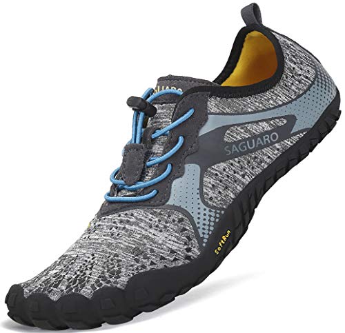 SAGUARO Barfussschuhe Herren mit Zehen Sohle Breathable Trail Laufschuhe Damen Weich Faltbar Fitnessschuhe Outdoor Sport Trekking Walking Schuhe Grau Gr.44 SAGUARO Barfussschuhe Herren mit Zehen Sohle Breathable Trail Laufschuhe Damen Weich Faltbar Fitnessschuhe Outdoor Sport Trekking Walking Schuhe Grau Gr.44 von SAGUARO
