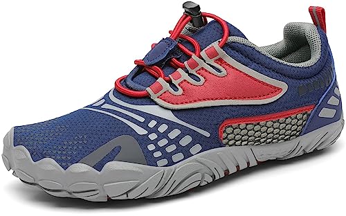 SAGUARO Barfussschuhe Jungen Mädchen Minimalistische Traillaufschuhe Kinder Leicht Weich Fitnessschuhe Gymnastikschuhe Sommer Outdoor Wanderschuhe Sportschuhe, Beerenblau 24 EU von SAGUARO