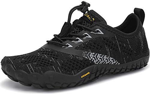 SAGUARO Barfussschuhe Jungen Mädchen Minimalistische Traillaufschuhe Kinder Leicht Weich Fitnessschuhe Gymnastikschuhe Sommer Outdoor Wanderschuhe Sportschuhe, Schwarz 25 EU von SAGUARO