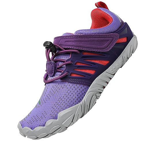 SAGUARO Mädchen Minimalistische Schuhe Jungen Barfußschuhe Kinder rutschfest Wasserschuhe Laufschuhe Outdoor & Indoor, Violett 35 von SAGUARO