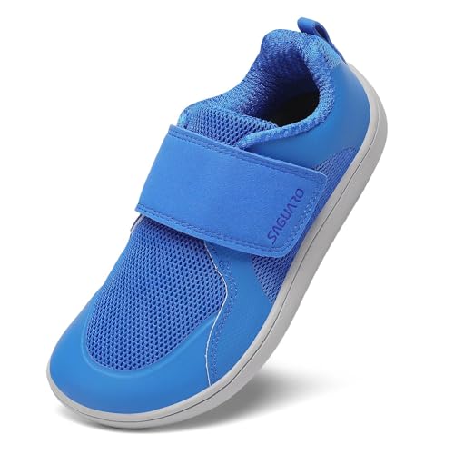 SAGUARO Barfussschuhe Kinder Barfuß Sneaker Hallenschuhe Jungen Mädchen Breite Kinderschuhe Outdoor Walkingschuhe Traillaufschuhe Blau Gr.30 von SAGUARO