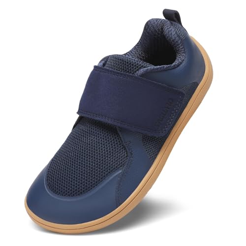 SAGUARO Barfußschuhe Kinder Barfuß Sneaker Hallenschuhe Jungen Mädchen Breite Kinderschuhe Outdoor Walkingschuhe Traillaufschuhe Dunkelblau Gr.29 von SAGUARO