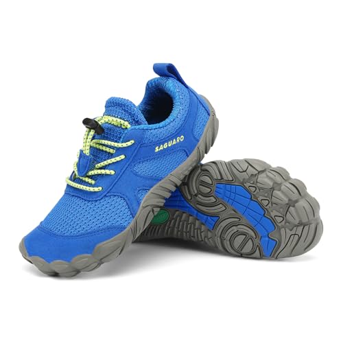 SAGUARO Barfußschuhe Kinder Barfussschuhe Jungen Mädchen Zehenschuhe rutschfest Barfuß Kinderschuhe Outdoor Minimalistische mit Zero-Drop Solhe Azurblau,Gr.28 von SAGUARO
