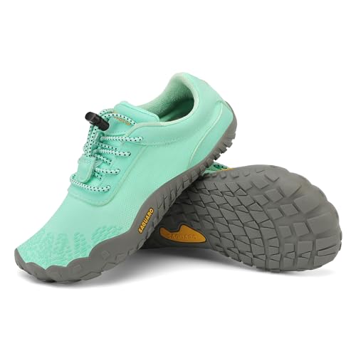 SAGUARO Barfußschuhe Kinder Barfussschuhe Jungen Mädchen Zehenschuhe rutschfest Barfuß Kinderschuhe Outdoor Minimalistische mit Zero-Drop Solhe Karibik Grün,Gr.35 von SAGUARO