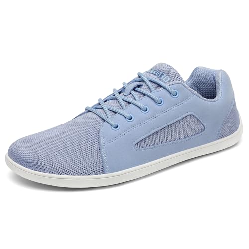 SAGUARO Barfußschuhe Luck Ⅰ- Barfußschuhe Damen Barfussschuhe Herren Minimalistische Barfuss Breiter Zehenbox Walkingschuhe Outdoor Hallen Fitnessschuhe mit Zero-Drop DuckStride Azur Blau,Gr.36 von SAGUARO