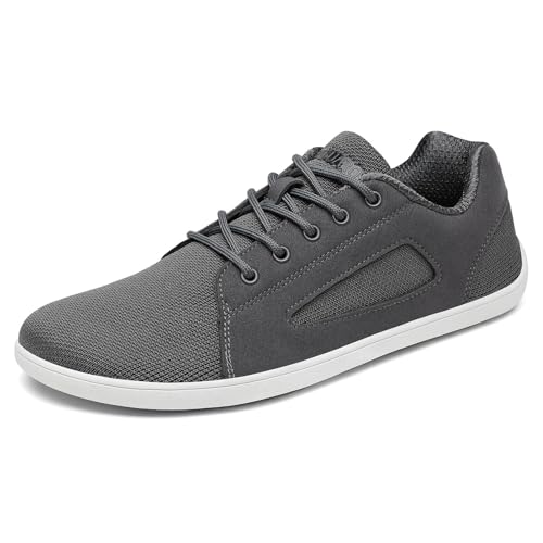 SAGUARO Barfußschuhe Luck Ⅰ- Barfussschuhe Herren Barfuss Schuhe Damen Fitnessschuhe Zehenschuhe Freizeitschuhe Leicht Barfusslaufschuhe Indoor Barefoot Shoes mit Wide Toe Box DuckStride Grau,Gr.41 von SAGUARO