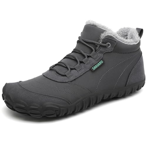 SAGUARO Barfußschuhe Winter Herren Winterschuhe Damen Gefüttert Winterstiefel Warm Barfusschuhe Wasserabweisend Schneestiefel Outdoor Winterboots Dunkelgrau,EU GR.39 SAGUARO Barfußschuhe Winter Herren Winterschuhe Damen Gefüttert Winterstiefel Warm Barfusschuhe Wasserabweisend Schneestiefel Outdoor Winterboots Dunkelgrau,EU GR.39 von SAGUARO