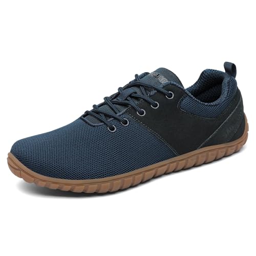 SAGUARO Barfußschuhe Wish Ⅰ- Herren Damen Knit Barfußschuhe - Breite Zehen Barfussschuhe - Outdoor Flexibel Barfuss Schuhe - Leicht Barfuß Zehenschuhe - Minimalistische Mit Zero-Drop Blau, Gr.45 von SAGUARO