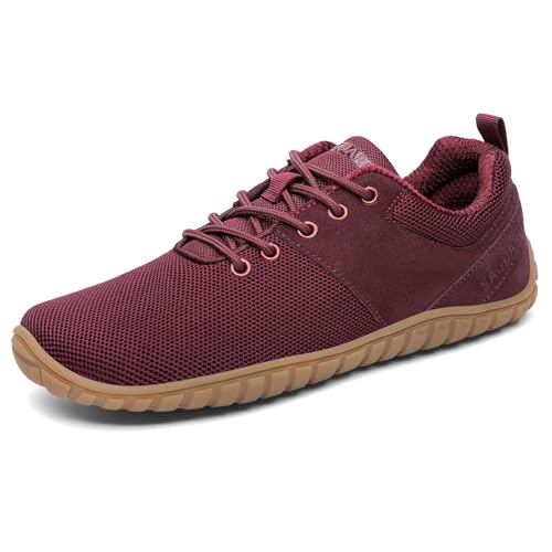 SAGUARO Barfußschuhe Wish Ⅰ- Herren Damen Knit Barfußschuhe - Breite Zehen Barfussschuhe - Outdoor Flexibel Barfuss Schuhe - Leicht Barfuß Zehenschuhe - Minimalistische Mit Zero-Drop Rot, Gr.41 von SAGUARO
