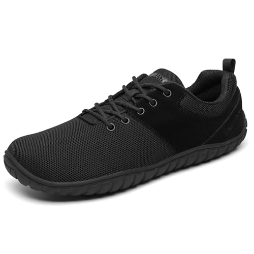 SAGUARO Barfußschuhe Wish Ⅰ- Knit Barfußschuhe Damen Herren Barfussschuhe Zehenschuhe Barfuß Schuhe Wide Toe Box Barefoot Shoes Weit Zehenbox Traillaufschuhe Barfusslaufschuhe Schwarz, Gr.36 von SAGUARO