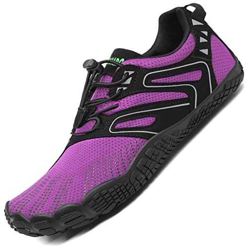 SAGUARO Damen Barfußschuhe Weich Leicht rutschfest Fitnessschuhe Laufschuhe Atmungsaktiv Tragbar Outdoor & Indoor Violett Gr.38 von SAGUARO