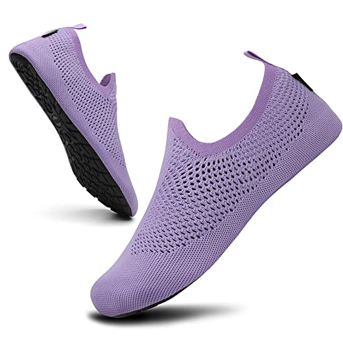 SAGUARO Damen Herren Badeschuhe Leicht Atmungsaktiv Wasserschuhe Surfen Strand Schwimmschuhe Unisex rutschfest Wassersport Barfußschuhe für Beach Yoga Tauchen,Lila 38/39 von SAGUARO