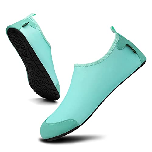 SAGUARO Badeschuhe Herren Wasserschuhe Damen Schwimmschuh Aquaschuhe Strandschuhe Schnell Trocknend Surfschuhe Sommer Latschen Yogaschuhe Himmelblau, Gr.44/45 von SAGUARO