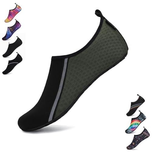 SAGUARO Damen Herren Badeschuhe Wasserschuhe Schwimmschuhe Männer Frauen Barfußschuhe für Strand,Pool,Meer,Wassersport,Tauchen,Surfen,Aqua Cycling,Kajakfahren,Windsurfen(031 Olive,40/41 EU) von SAGUARO