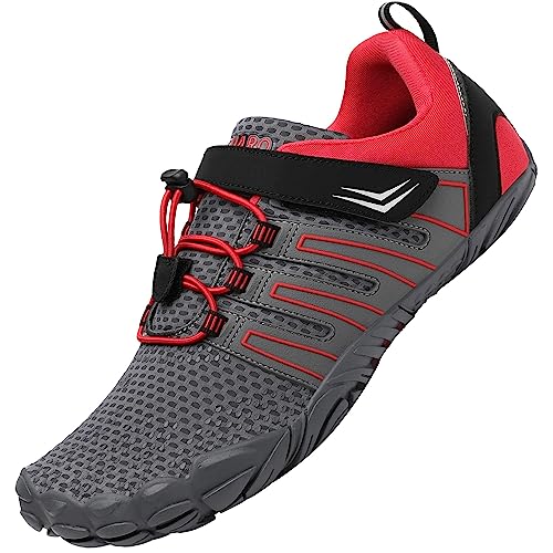 SAGUARO Damen Herren Fitnessschuhe Bequem Barfußschuhe Outdoor Surfschuhe Walkingschuhe Atmungsaktiv Schnell Trocknend Badeschuhe, 083 Grau 37 von SAGUARO