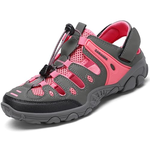 SAGUARO Damen Trekkingsandalen Atmungsaktiv Bequem Sommer Outdoor Sport Sandalen mit Geschlossene Zehe Wandersandalen Rosa 37 EU SAGUARO Damen Trekkingsandalen Atmungsaktiv Bequem Sommer Outdoor Sport Sandalen mit Geschlossene Zehe Wandersandalen Rosa 37 EU von SAGUARO