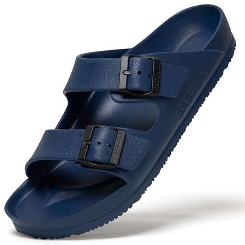 SAGUARO Eva Pantoffeln Herren Ultraleicht Sommer Hausschuhe Damen Flach Clogs Blau 40 von SAGUARO