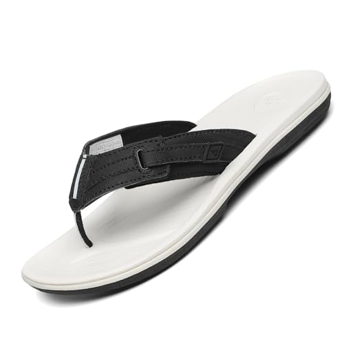 SAGUARO Flip Flops Herren Zehentrenner Rutschfest Badelatschen Sommer Zehensandalen Duschlatschen Bequeme Zehenstegpantolette Strandschuhe Outdoor Sandalen für Pool Strand Beach Schwarz,Gr.46 von SAGUARO