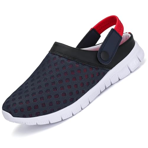 SAGUARO Gartenschuhe Slip On Outdoor Hausschuhe Leichtgewicht Mesh Sommersandalen Freizeitschuhe, 43 EU, Rot von SAGUARO