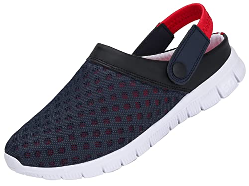 SAGUARO Gartenschuhe Slip On Outdoor Hausschuhe Leichtgewicht Mesh Sommersandalen Freizeitschuhe Rot Gr.42 von SAGUARO