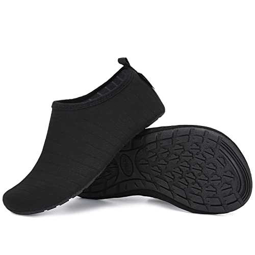 SAGUARO Hausschuhe Damen Herren Leichte Pantoffeln rutschfest Slip on Flache Hause Slippers,Tiefschwarz,36/37 EU von SAGUARO